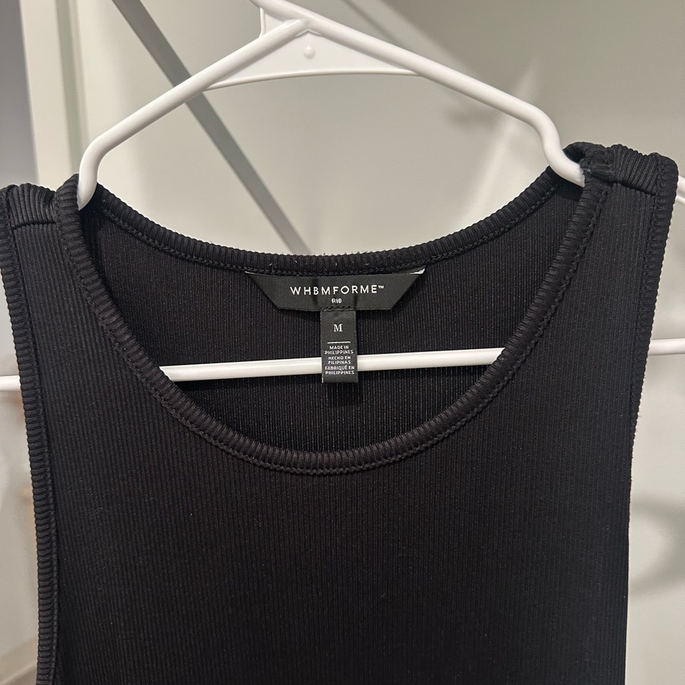 WHBM FORME Black Ribbed Tank Top Dress